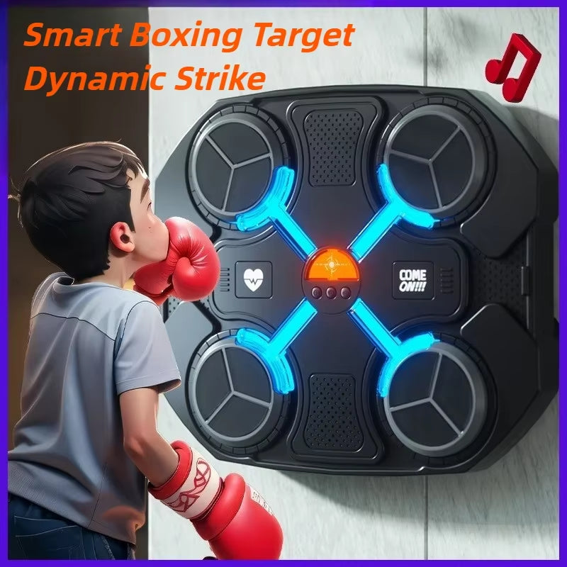 Music Boxing Machine Boxing Reaction Wall Target Wall Mounted Boxing Training Punching Equipment Bluetooth Link for Kids Adults