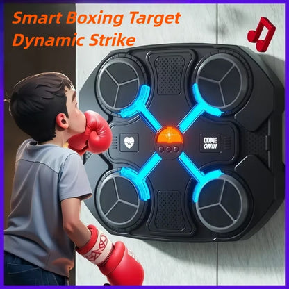 Music Boxing Machine Boxing Reaction Wall Target Wall Mounted Boxing Training Punching Equipment Bluetooth Link for Kids Adults