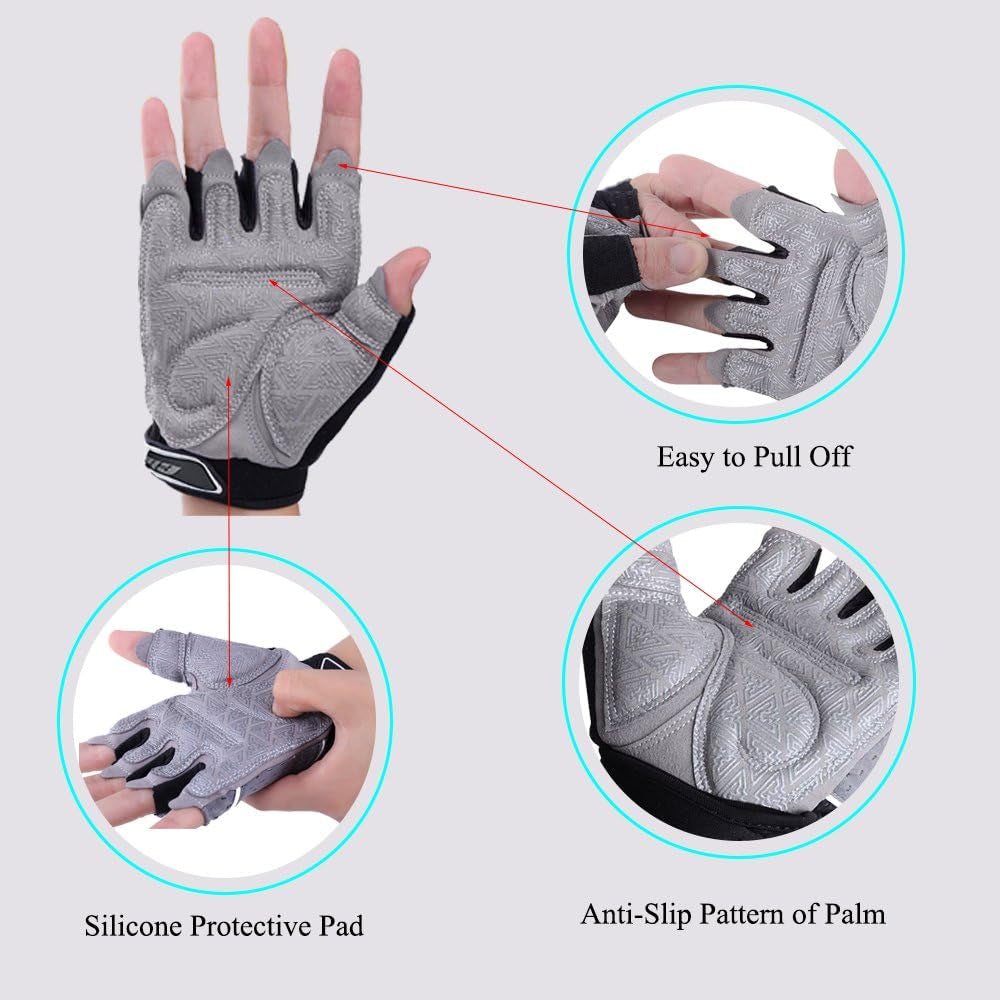 Weight Lifting Gloves Gym Cycling Workout Breathable Light Microfiber Anti-Slip Silica Best Running Mountain Bike Gloves Man and Women