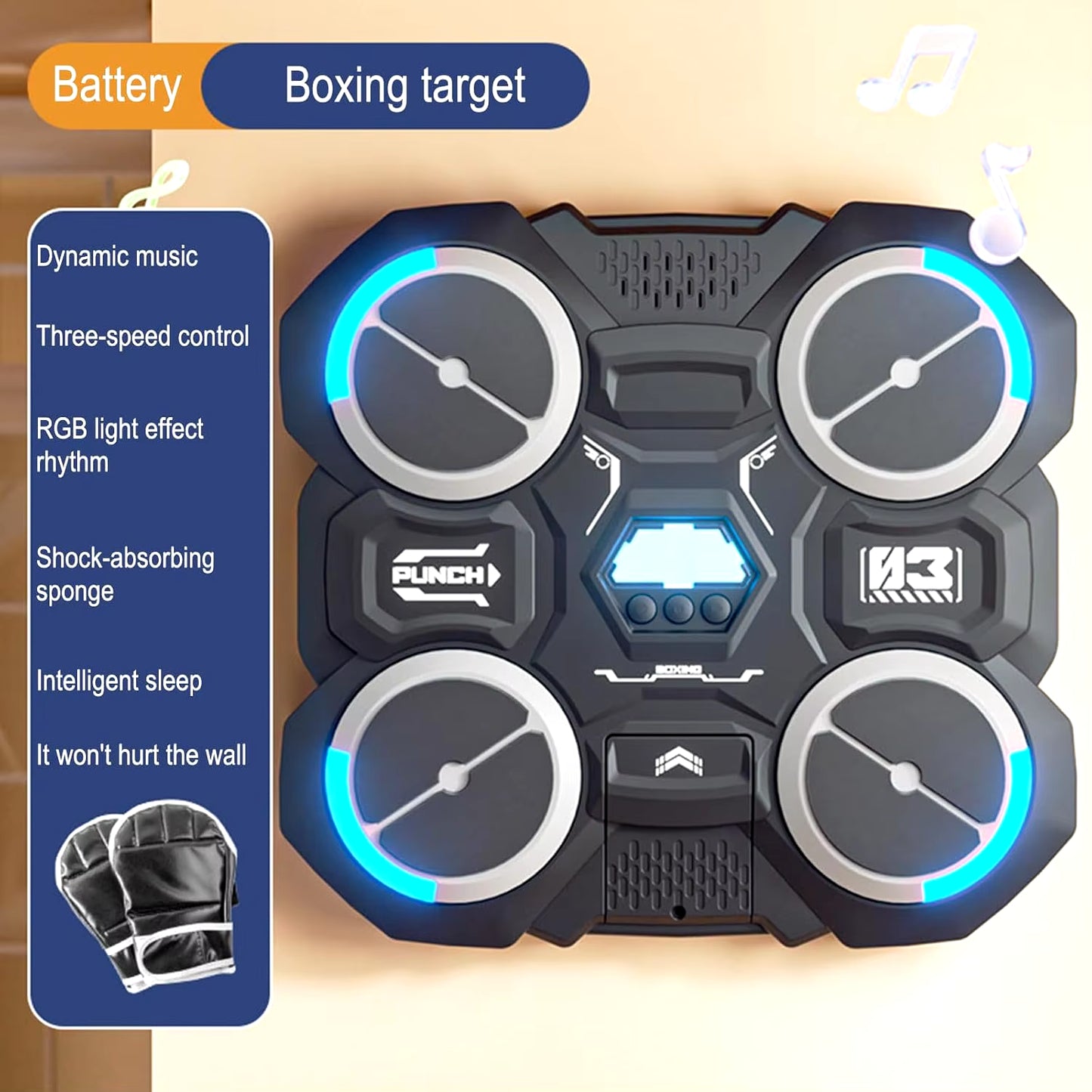 Funny Music Boxing Machine for Children Smart Music Boxing Machine Wall Mounted Decompression Wall Target Toys Boxing Trainer