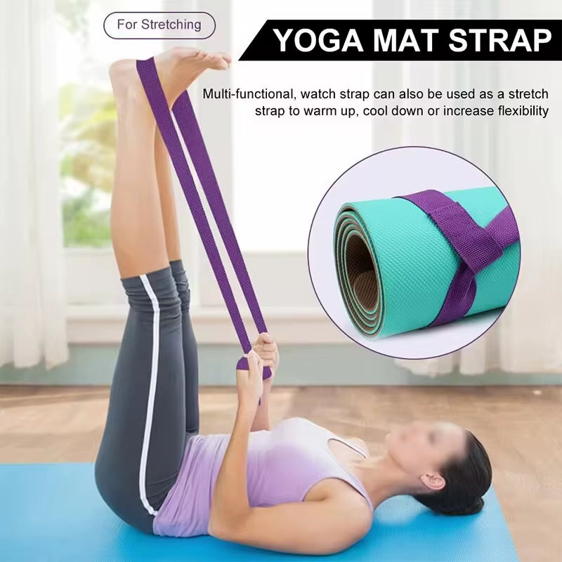 Adjustable Yoga Mat Belts Yoga Mat Shoulder Carrier Yoga Straps Exercise Stretch Yoga Belts Fitness Gym Sports Rope 165Cm*3.8Cm